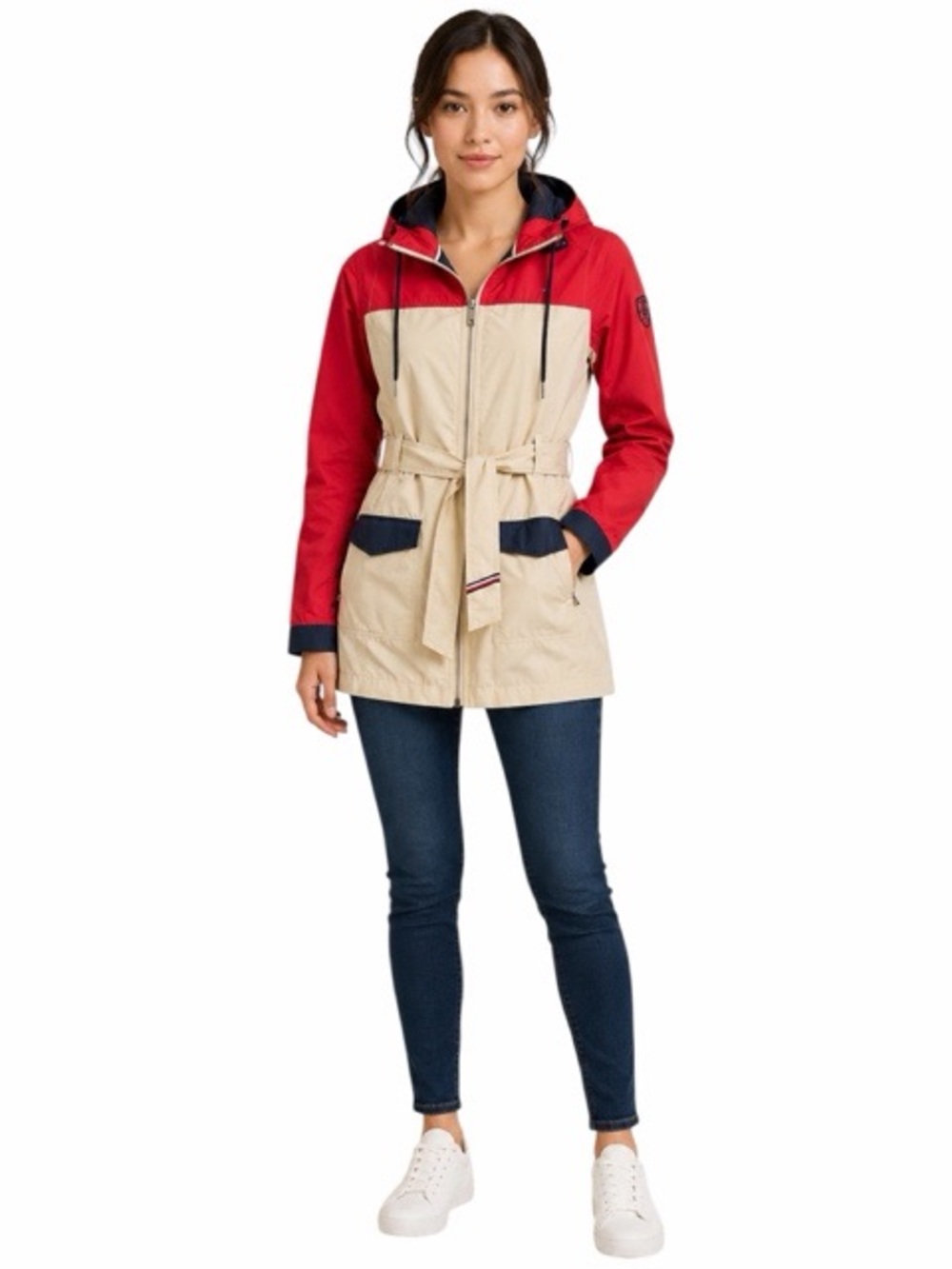 Tommy Hilfiger Colorblock Belted Hooded‎ Jacket
